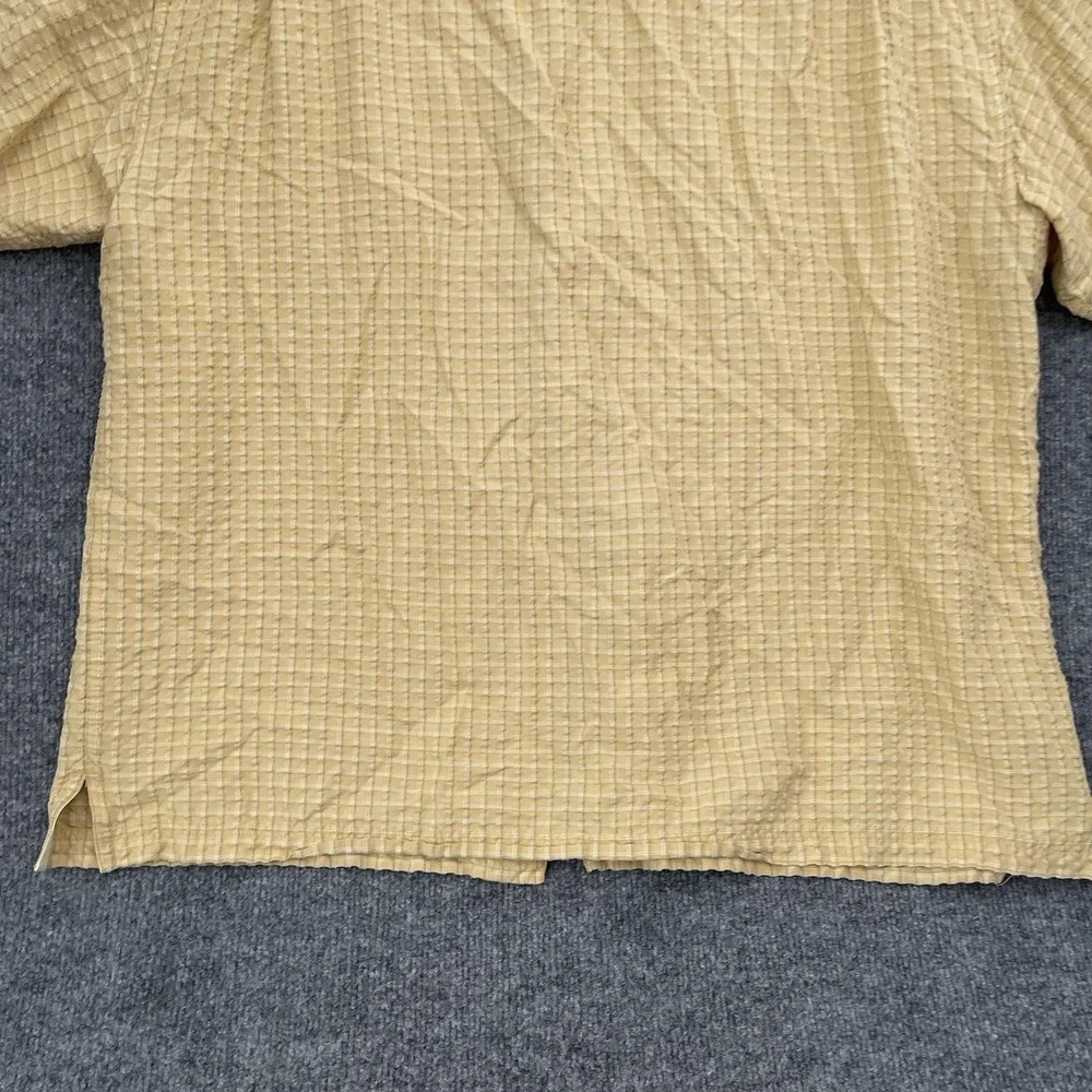 The North Face Shirt Men's Sz XL Yellow Plaid Short Sleeve Hiking Button Top